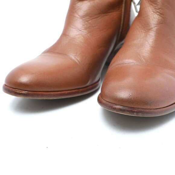 Sam Edelman Betty Ankle Bootie Western Boots Brown Tan Side Zipper Stacked Heel - Picture 9 of 10